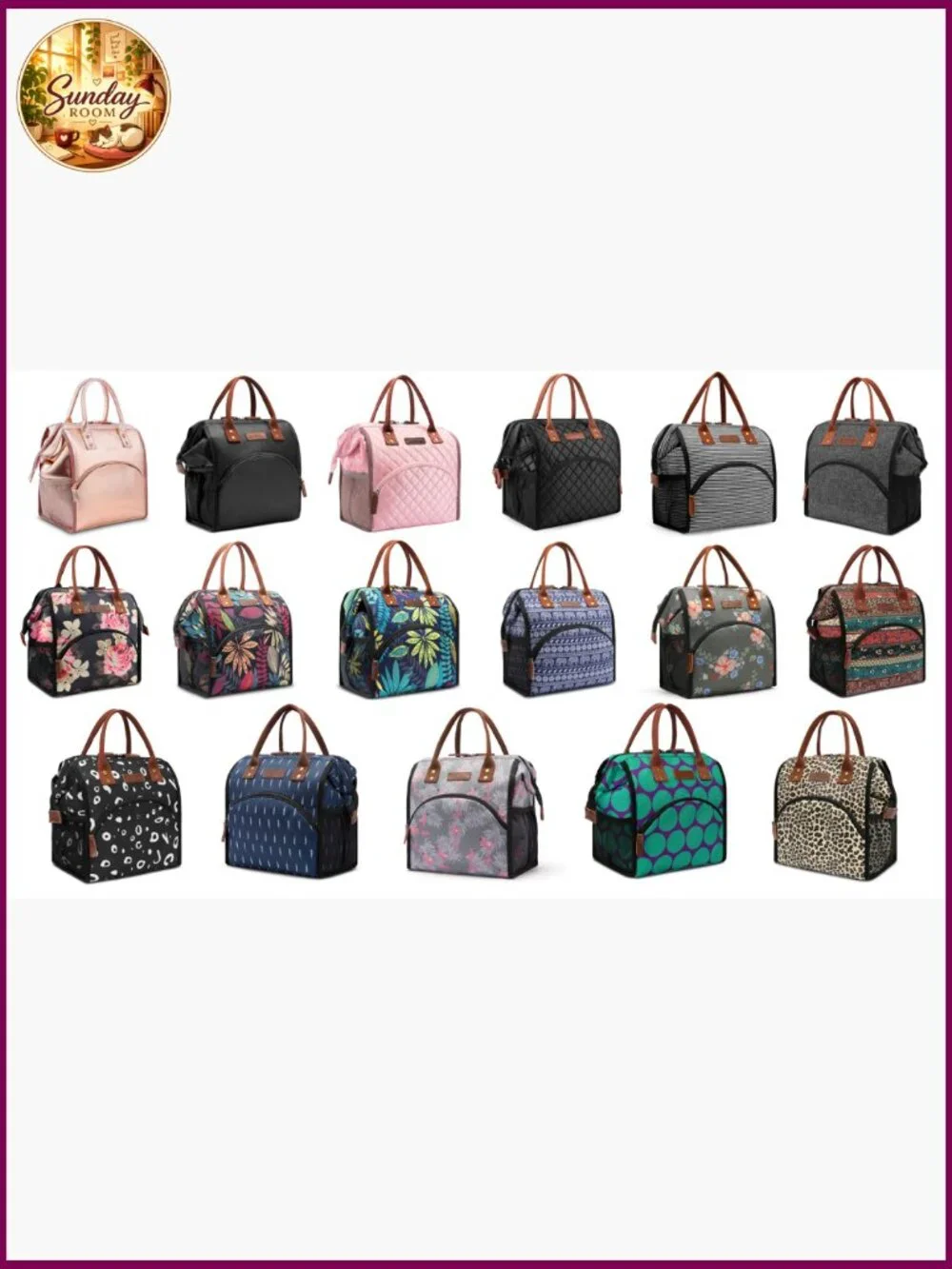Insulated Lunch Bag Tote Large Capacity Thermal Canvas Cooler